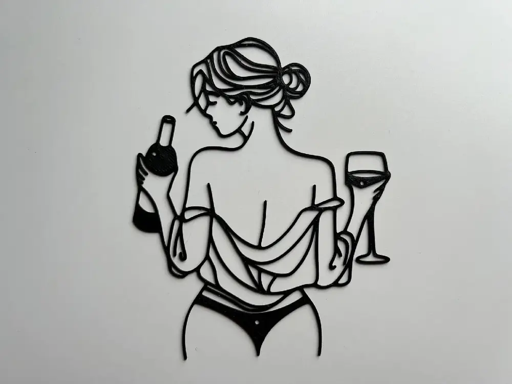 Woman wall art wine