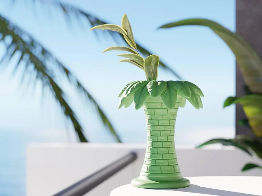 Tropical Palm Tree Vase