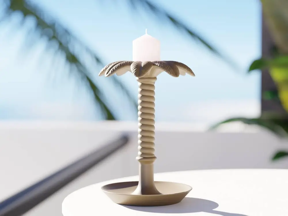 Elegant Palm Glow Candle Holder