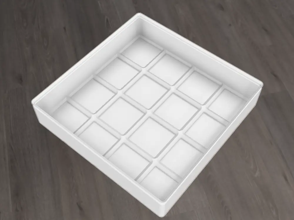 Gridfinity thin bin 4x4x5u - 0.8 mm wall thickness