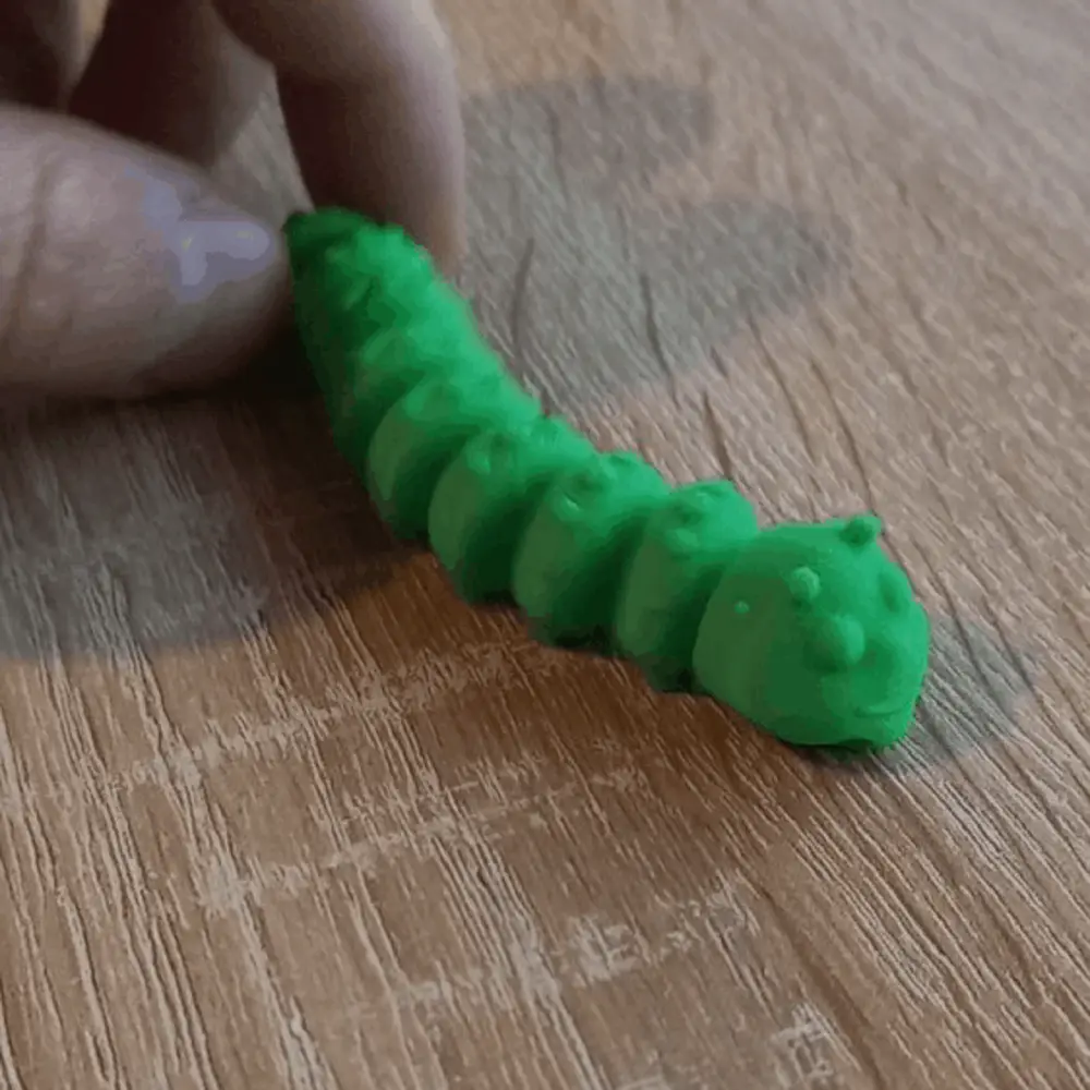 Articulated caterpillar keychain