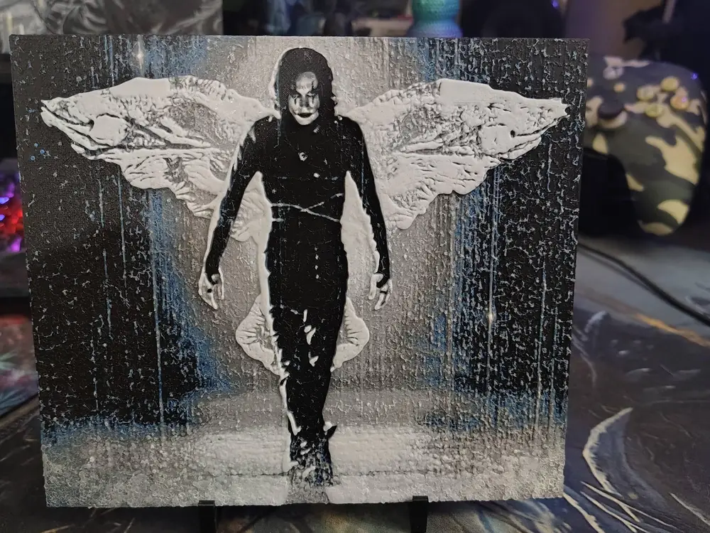 The Crow Walking in the Rain Hueforge