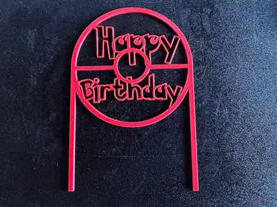 Happy Birthday Pokemon cake decor