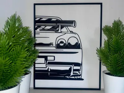 Nissan GTR square 2d art