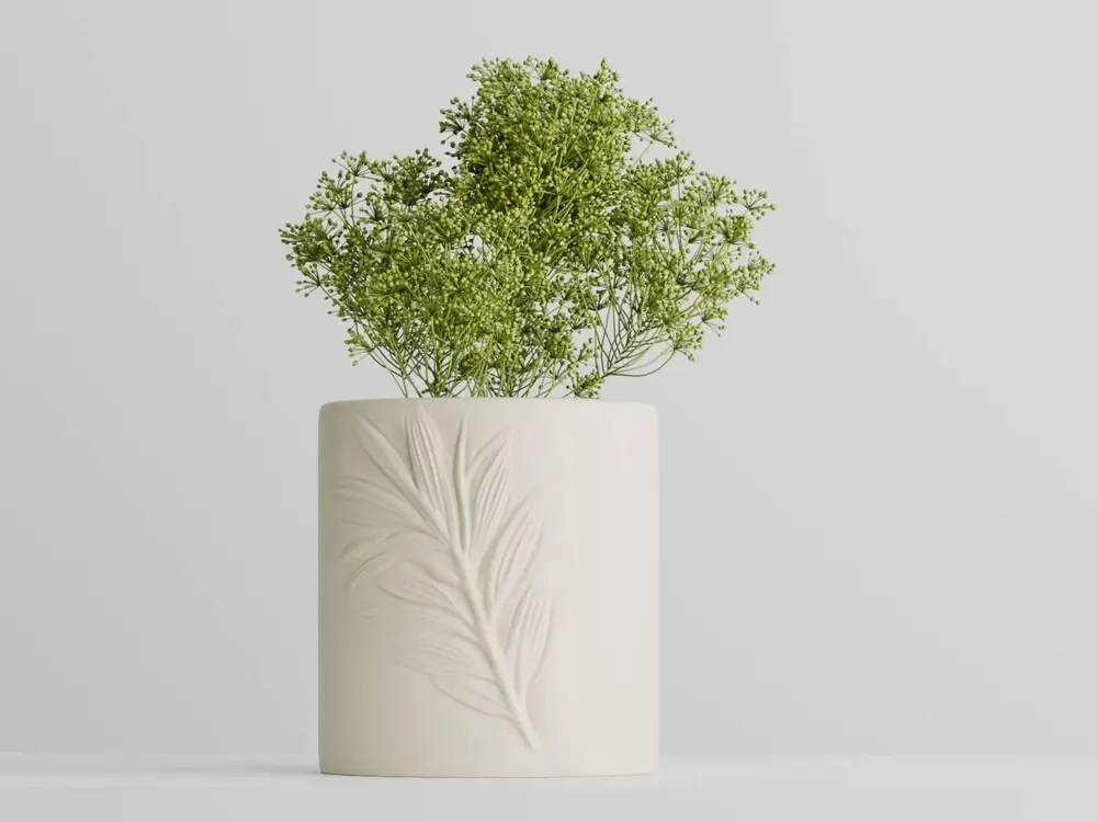 White Leaf Vase