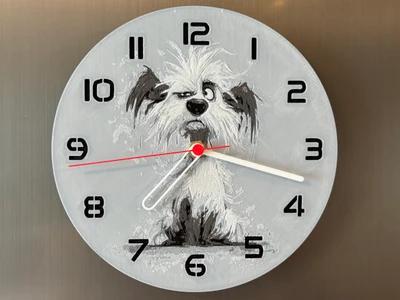 wall / desk clock crazy wierd dog