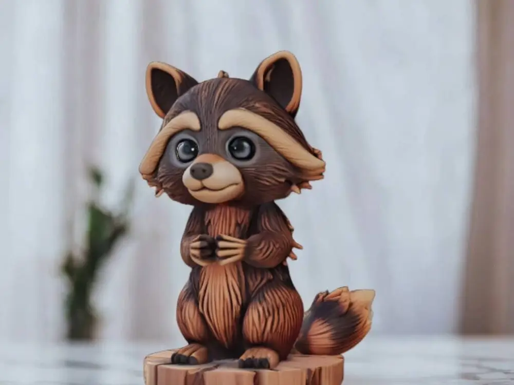 Carved Cute Racoon