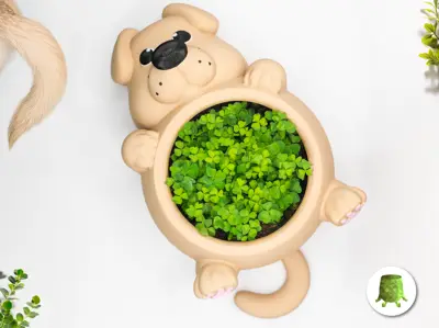 Chunky Dog Plant Pot