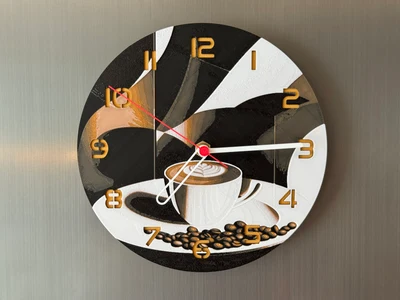 wall / desk clock a cup of coffee