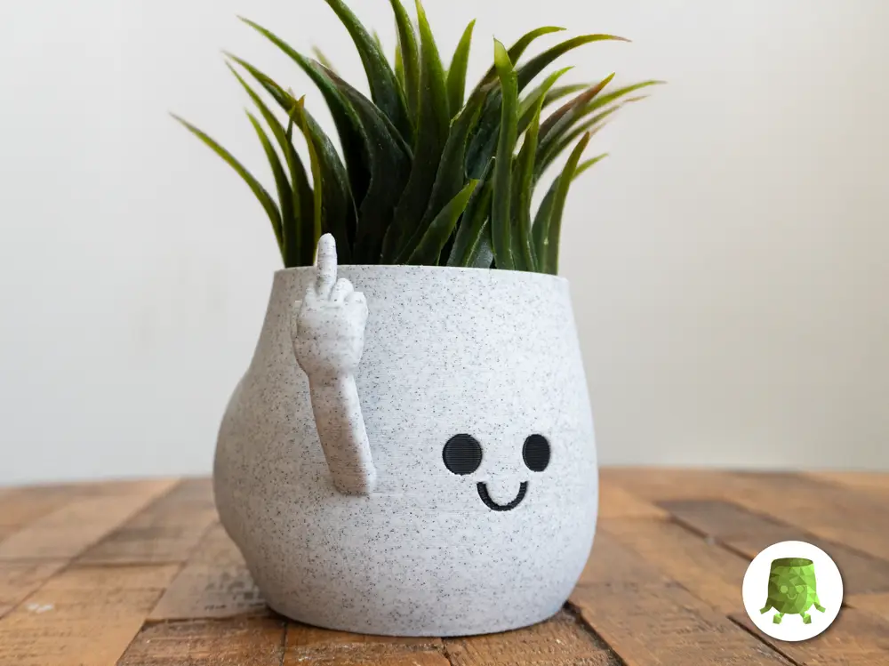 Happy Chunky Bum Middle Finger Pot
