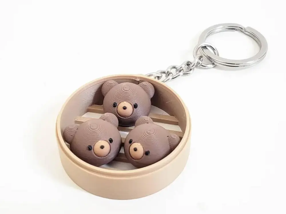 Teddy Bear Bun Fidget Keychain (Dim Sum)