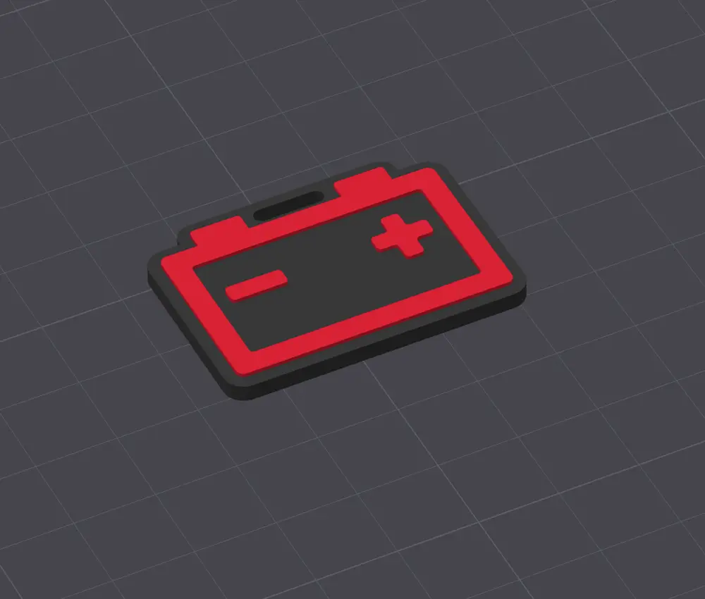 Battery Warning Light – 3D Printable Icon