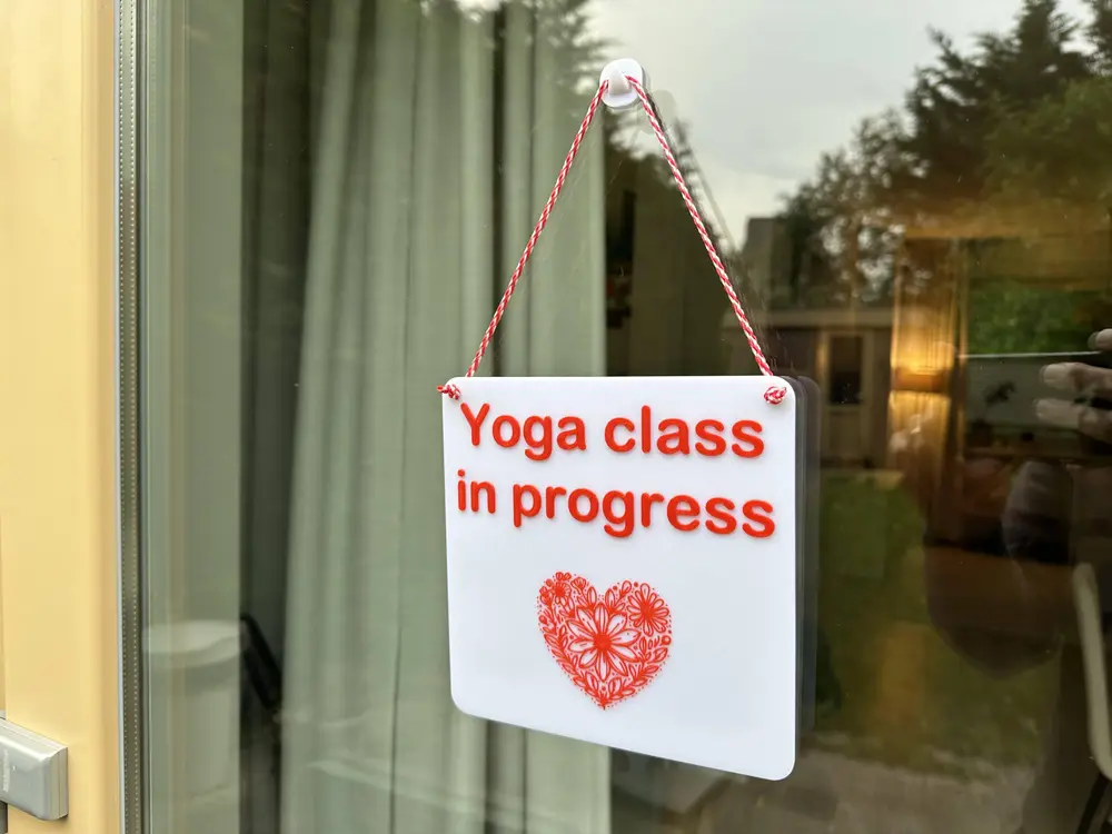 Yoga Class In Progress - Sign to not be disturbed during Yoga