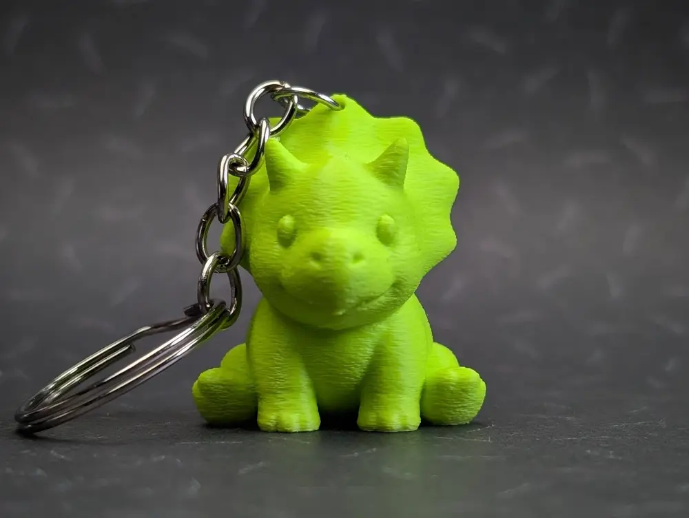 Cute Mini Triceratops + Keychain