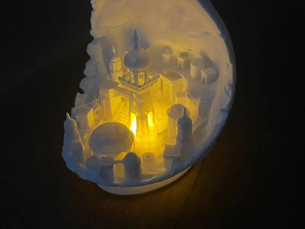 moon city tealight lamp
