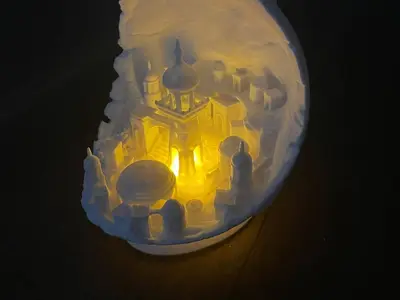 moon city tealight lamp