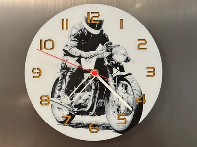 Wall/desk clock café racer