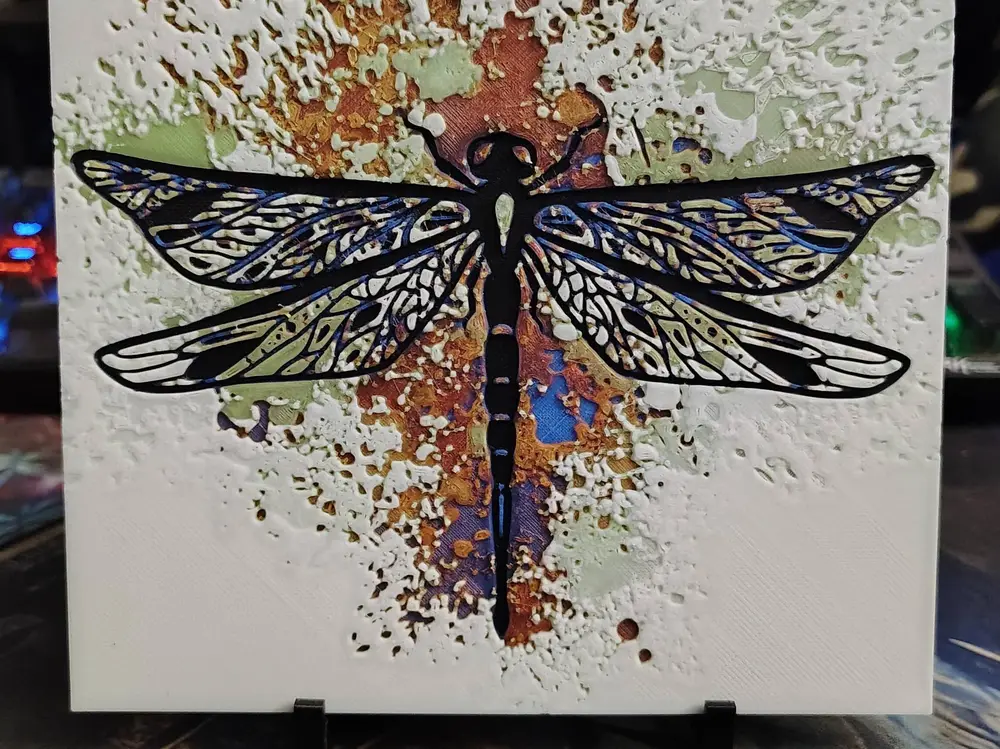 Dragonfly Paint Splatter Hueforge