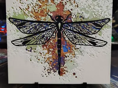 Dragonfly Paint Splatter Hueforge