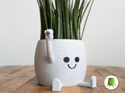 Happy Sitting Pot Fist Up