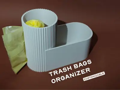 Customizable Trash bags holder with teeth cutter