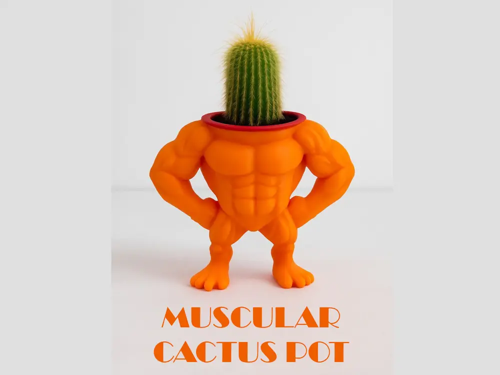 Muscular cactus pot