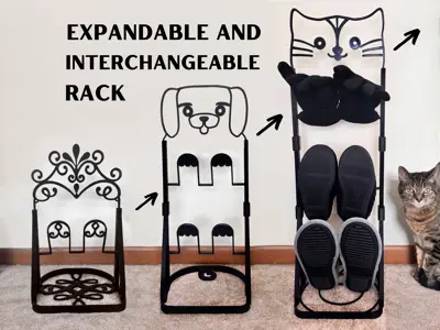 Expandable cute shoe / slipper rack
