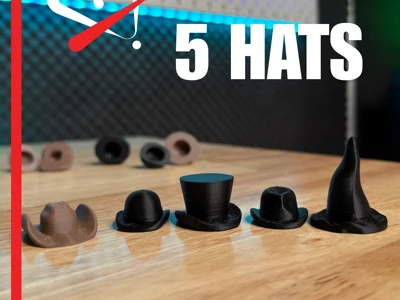 🎩 Mini Hat Pack – 5 Accessory Hats for Articulated Models! 🤠✨
