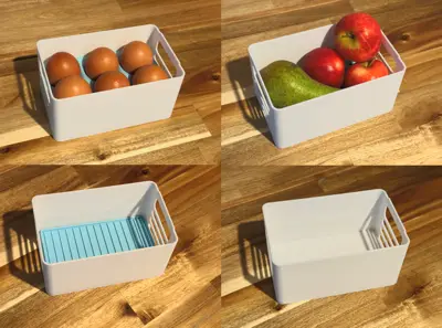 Fridge Storage Container - With Inserts (Stackable)