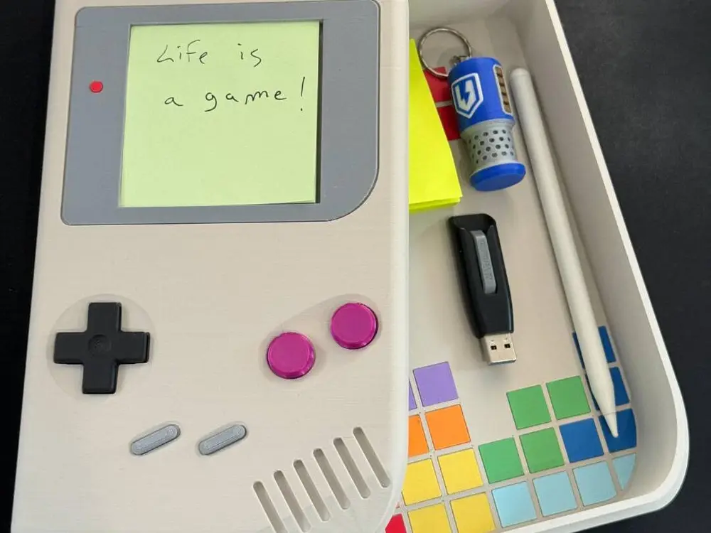 Game Boy Post It Note Holder And Desk Organizer