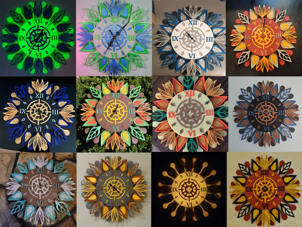 Twilight Bloom Clock - Makeronline - More Than Fun