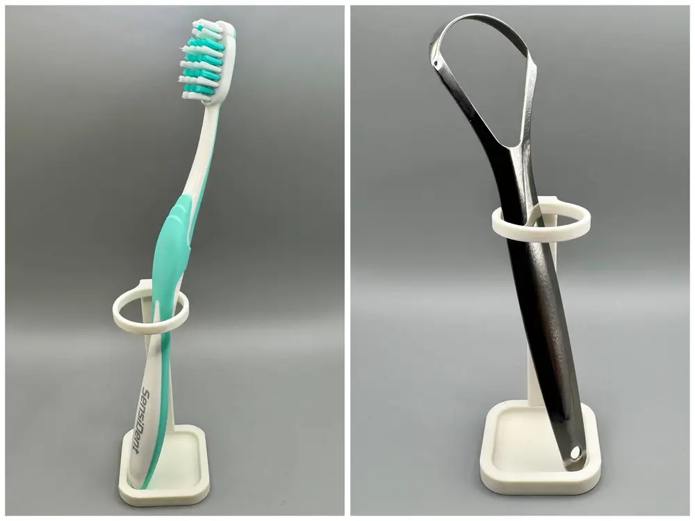 Compact Toothbrush & Tongue Scraper Stand
