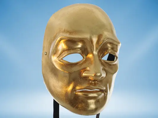Old Man Gold Mask Carnaval Mascarade Cosplay