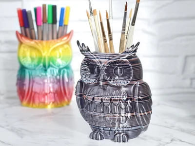 Owl Brush Holder / Pen Holder