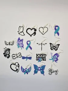 18 Suicide Awareness Ribbon Earrings