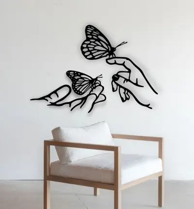 WallArt Butterfly Hand