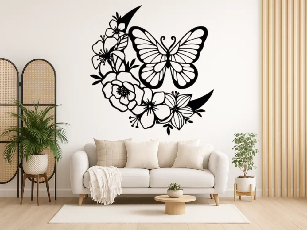 WallArt Butterfly Flower 004