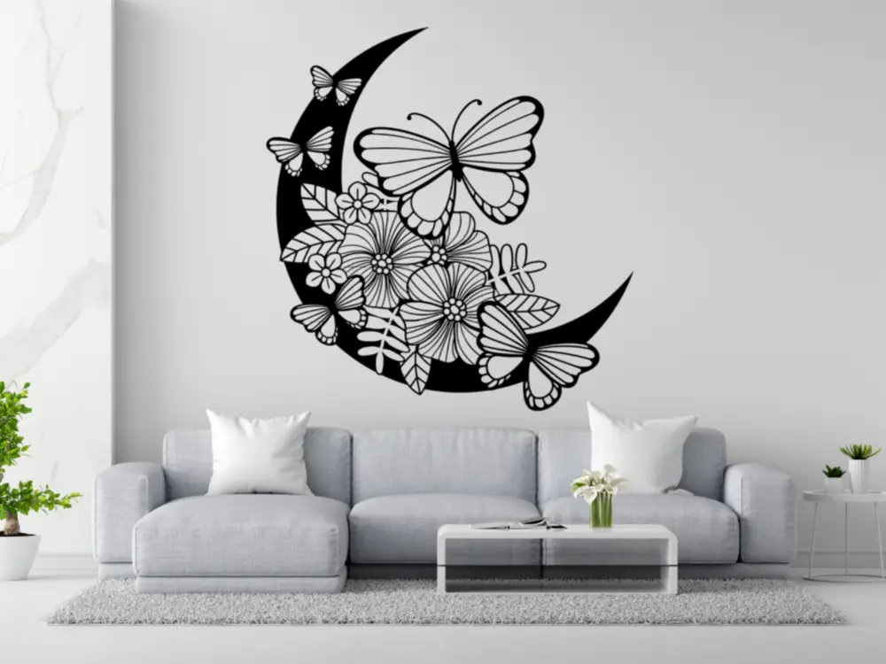 WallArt Butterfly Flowers 002