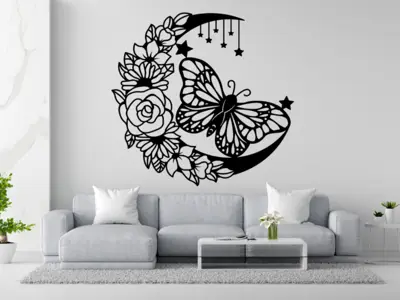 WallArt Butterfly Flowers 004