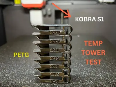 PETG Temp Tower Test - Kobra S1
