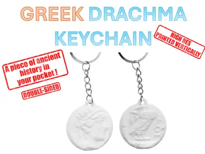 Greek Drachma Keychain