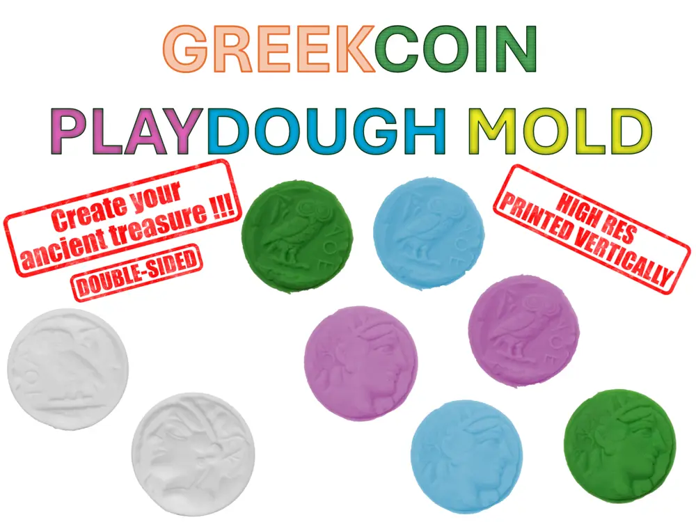 Greek Coin Playdough Mold