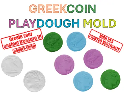 Greek Coin Playdough Mold
