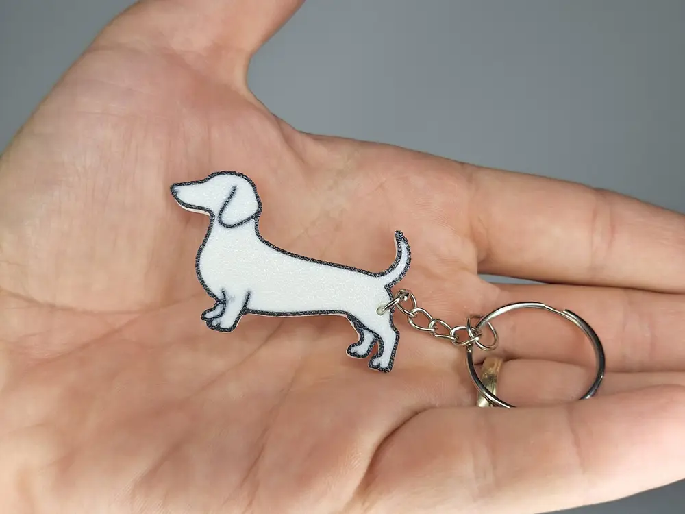 Dachshund dog keychain