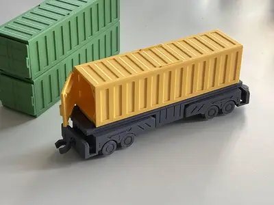 Flatcar Wagon with Container (Print in Place)