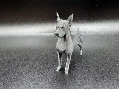 low poly doberman