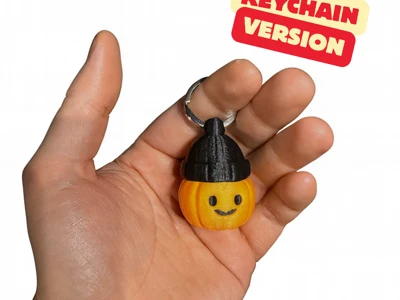 CUTE LITTLE PUMPKIN WITH BEANIE (KEYCHAIN)