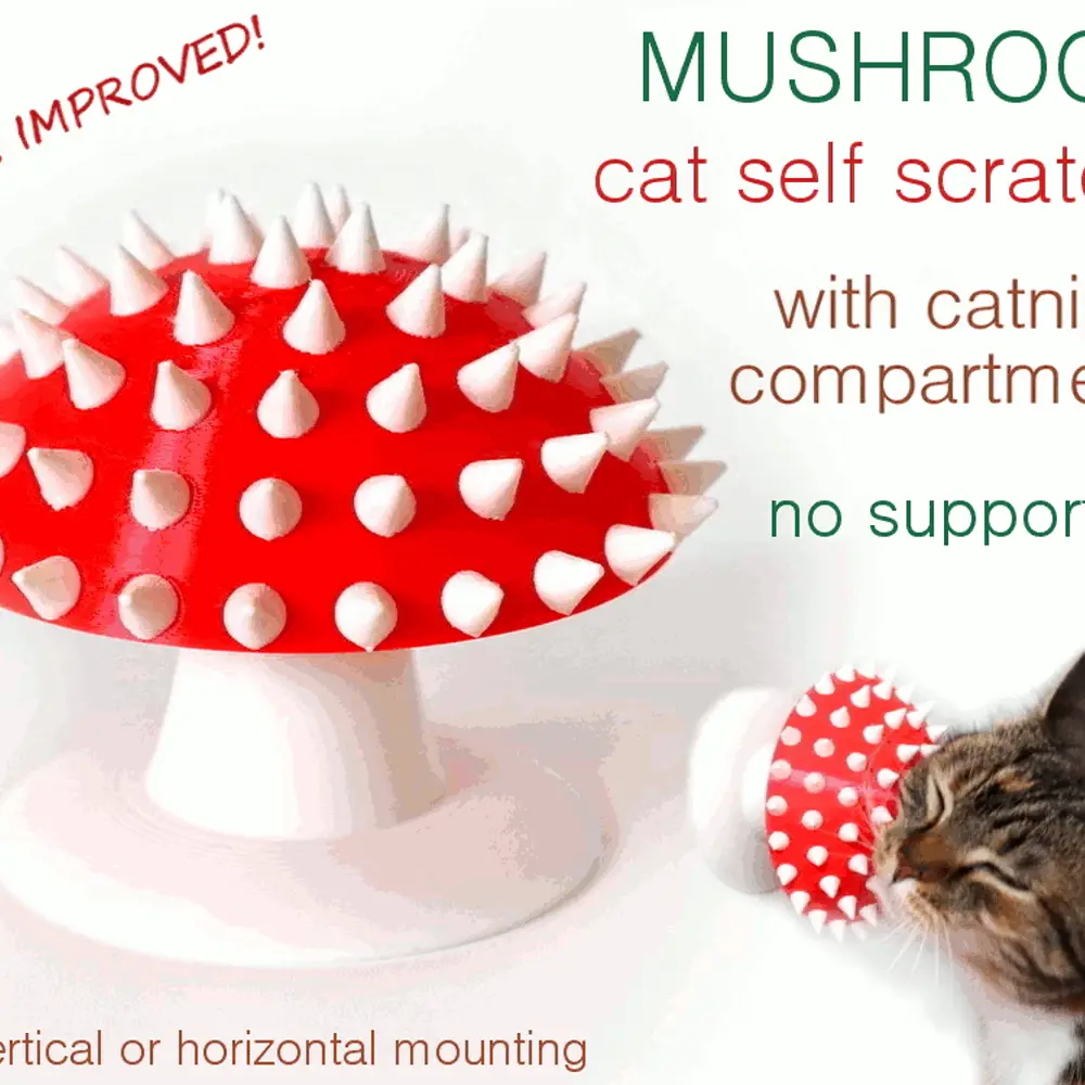 Mushroom Cat Scratcher with Catnip Compartment