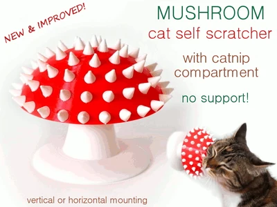 Mushroom Cat Scratcher with Catnip Compartment