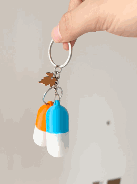 Portable Capsule Storage Keychain